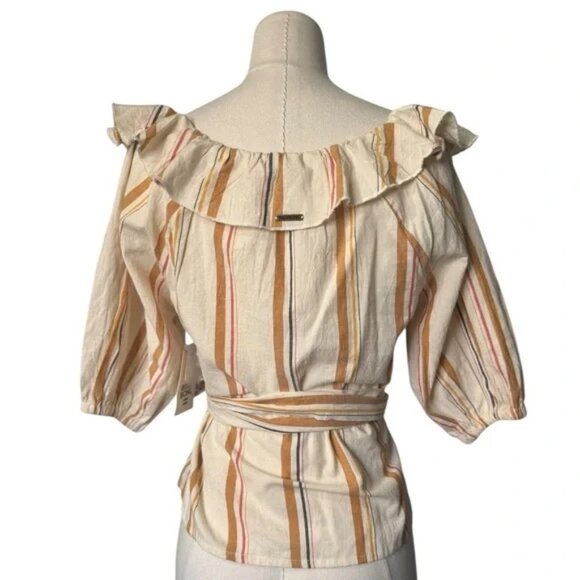 Billabong Babes All Day Wrap Top striped Size. Small - Picture 6 of 7